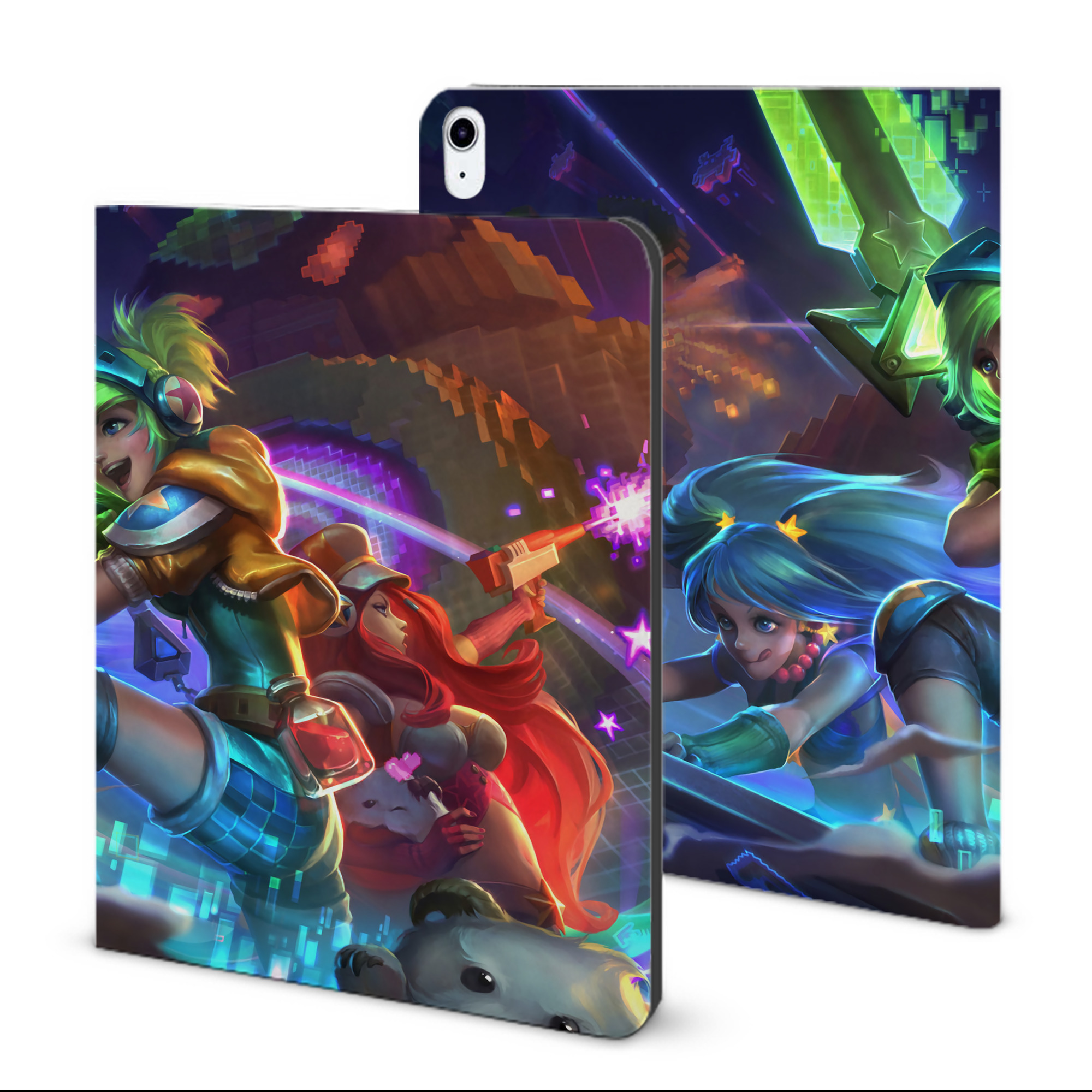 （画像用） リーグ・オブ・レジェンド League of Legends LOL IPad ケース ブック型 PUレザー TPU 耐衝撃 軽量 薄型 ペン収納なし 全面保護 IPad 各モデル対応